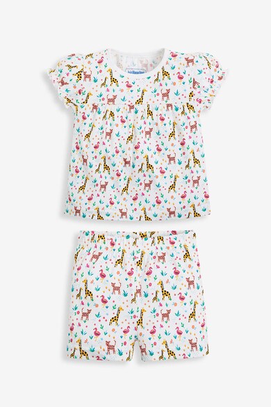 JoJo Maman Bebe Set 2 perechi de pijamale scurte, fete, cu modele variate, Multicolor Fete