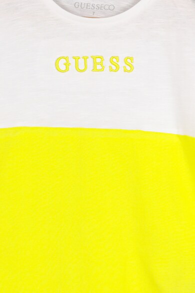 GUESS JEANS Tricou cu decolteu la baza gatului si logo brodat Fete