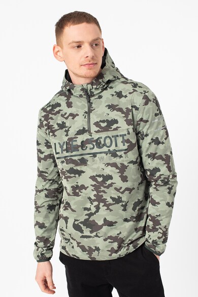 Lyle & Scott Jacheta fara inchidere cu gluga si model camuflaj Barbati