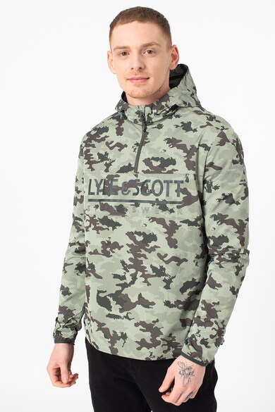 Lyle & Scott Jacheta fara inchidere cu gluga si model camuflaj Barbati