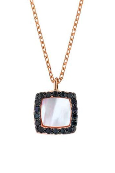 OXETTE Colier placat cu aur rose de 18K, decorat cu Mother of Pearl si cristale Femei