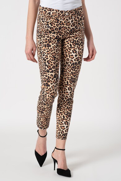 Liu Jo Pantaloni skinny crop cu animal print Femei