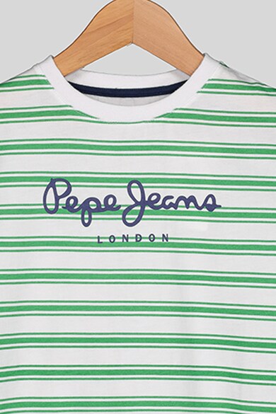 Pepe Jeans London Tricou in dungi cu logo Baieti