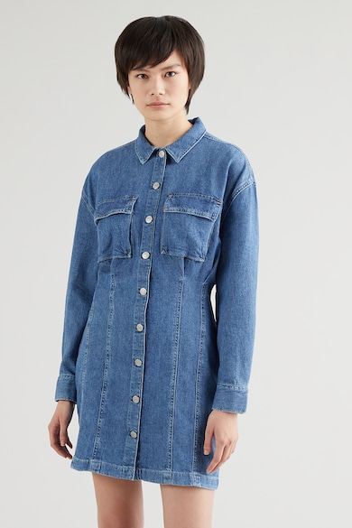 Levi's Rochie din amestec de denim si canepa cu buzunare pe piept Femei