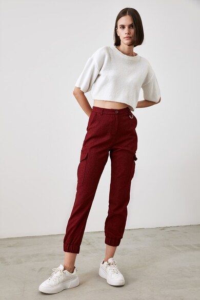 Trendyol Pantaloni crop cu buzunare Femei