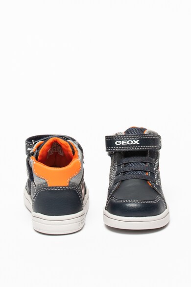 Geox Pantofi sport inalti din piele ecologica si material textil Fete