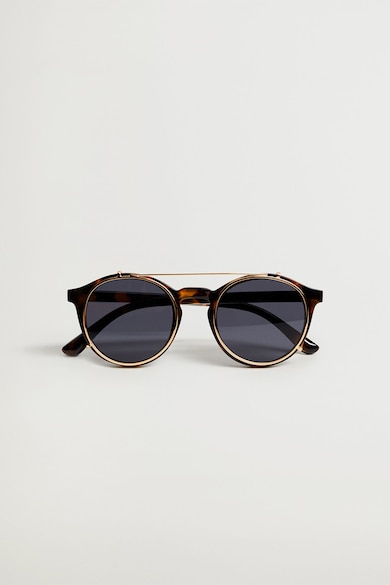 Mango Ochelari de soare cu model tortoise si lentile detasabile Clip Barbati