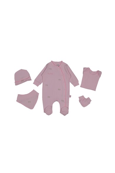 Pierre Cardin Baby Set 5 piese de imbracaminte bebelusi, fete, cu trandafiri brodati Fete