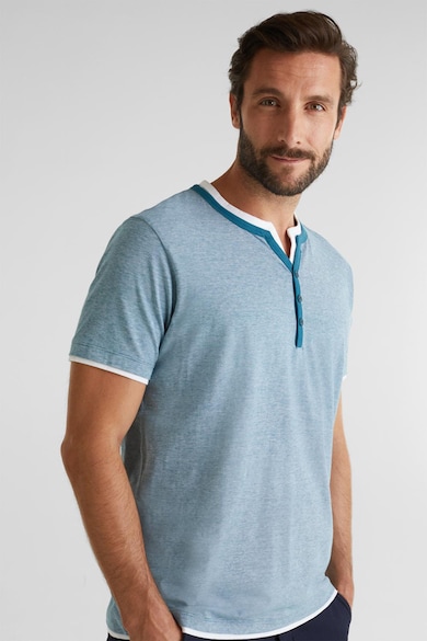 Esprit Tricou slim fit cu decolteu henley Barbati