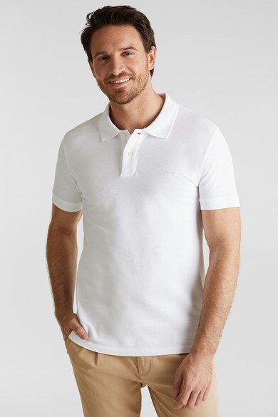 Esprit Tricou polo slim fit din material pique Barbati