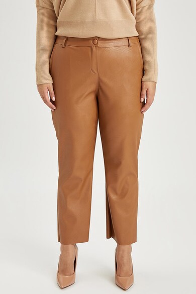 DeFacto Pantaloni crop de piele ecologica Femei