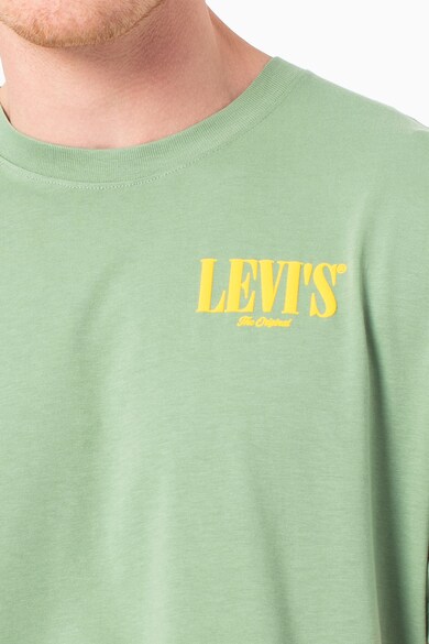Levi's Tricou de bumbac cu decolteu la baza gatului si logo Barbati