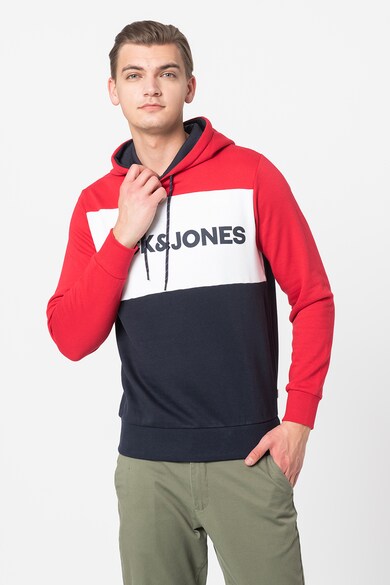 Jack & Jones Худи с дизайн с цветен блок и лого Мъже