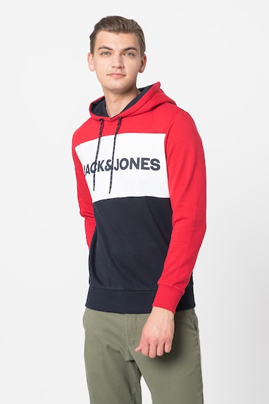 Jack & Jones Худи с дизайн с цветен блок и лого Мъже