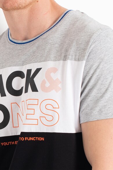 Jack & Jones Tricou cu model colorblock si imprimeu logo Barbati