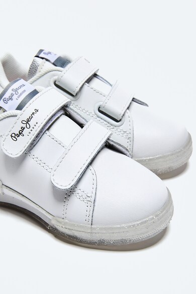 Pepe Jeans London Pantofi sport cu inchidere velcro si piele Fete