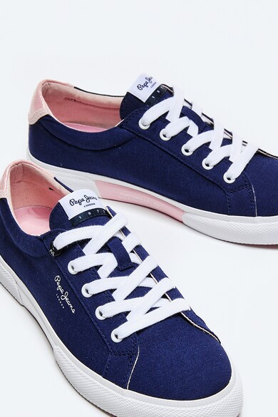 Pepe Jeans London Pantofi sport din panza cu aspect de denim Femei