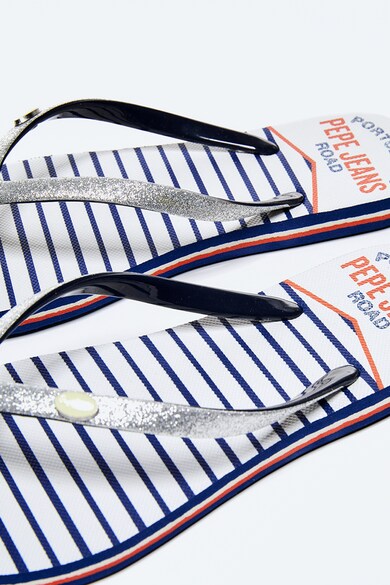 Pepe Jeans London Papuci flip-flop cu aspect stralucitor Femei