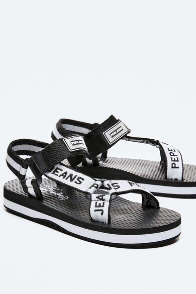 Pepe Jeans London Sandale cu inchidere velcro si model logo Femei