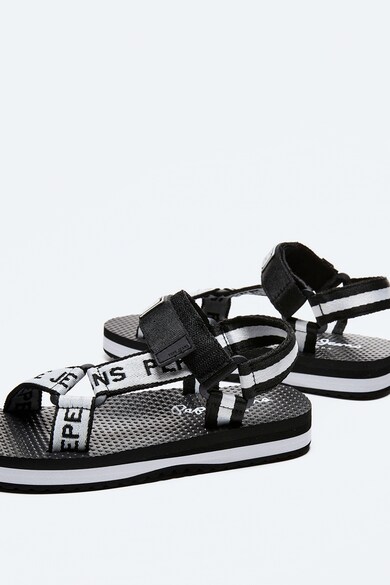 Pepe Jeans London Sandale cu inchidere velcro si model logo Femei