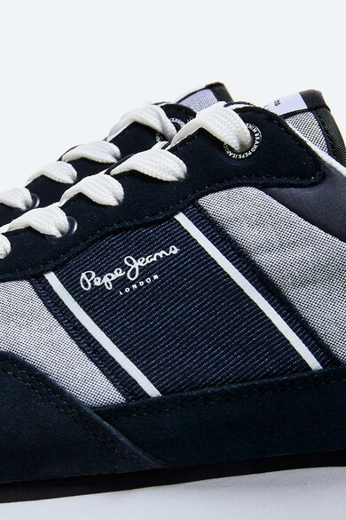 Pepe Jeans London Pantofi sport din material textil si piele intoarsa Barbati