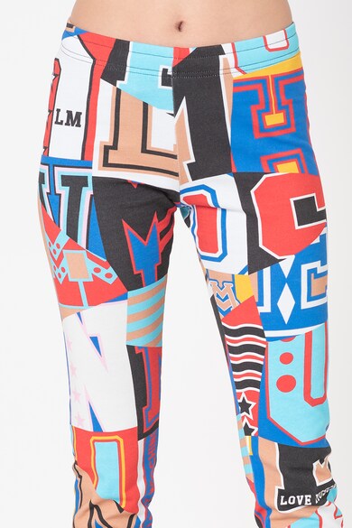 Love Moschino Pantaloni sport slim fit cu imprimeu Femei