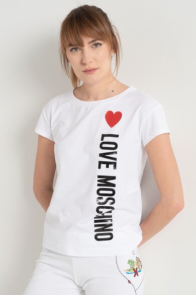 Love Moschino Tricou cu logo cauciucat Femei
