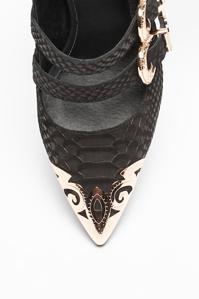 Jeffrey Campbell Pantofi slingback de piele cu aspect de piele de reptila Walter Femei