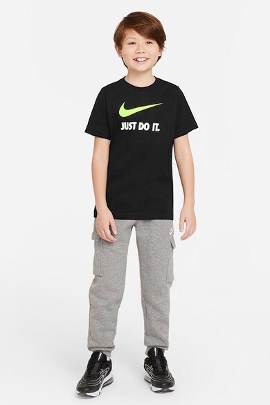 Nike Tricou cu decolteu la baza gatului si imprimeu Swoosh Baieti