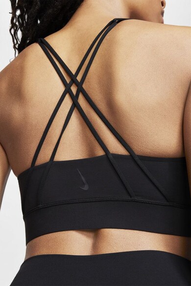 Nike Bustiera cu bretele incrucisate si tehnologie Dri-FIT, pentru fitness Swoosh Luxe Femei