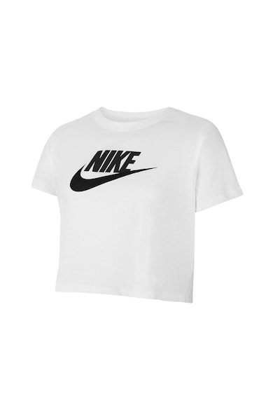 Nike Tricou crop de bumbac cu imprimeu logo Fete