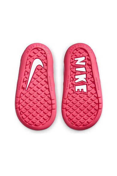 Nike Pantofi sport de piele si piele ecologica, cu velcro, Pico 5, Alb/Roz Fete