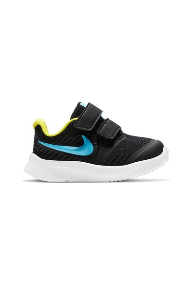 Nike Pantofi sport cu velcro Star Runner 2, Negru/Turcoaz Fete