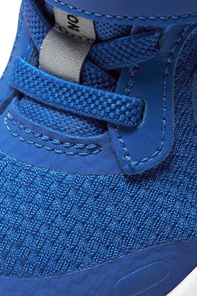 Nike Pantofi sport texturati cu banda velcro, Revolution 5, Albastru Fete