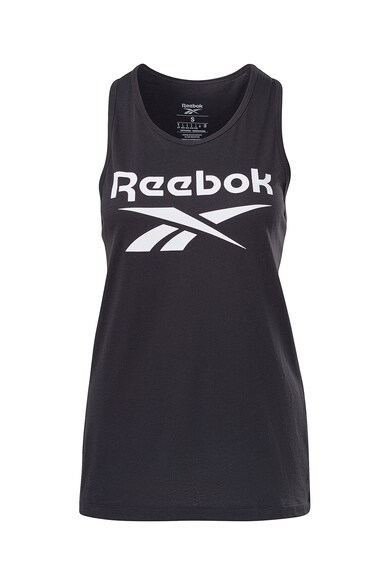 Reebok Top cu imprimeu logo si spate decupat, pentru fitness Identity Femei