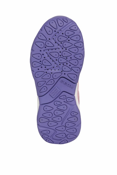 Geox Pantofi sport de piele ecologica cu insertii de plasa Fete