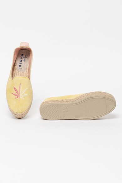 Manebi Espadrile slip-on de piele intoarsa cu broderie Palm Springs Femei