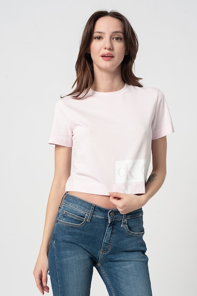 CALVIN KLEIN JEANS Tricou crop de bumbac organic Femei