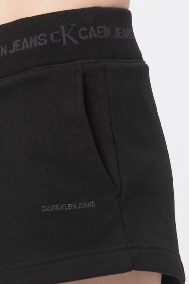 CALVIN KLEIN JEANS Pantaloni scurti de bumbac organic cu banda logo in talie Femei