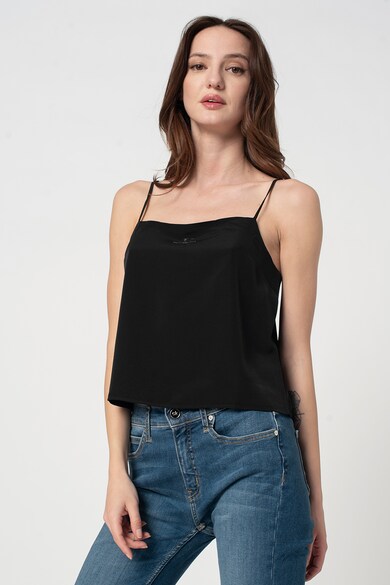 CALVIN KLEIN JEANS Top de satin cu imprimeu logo Femei