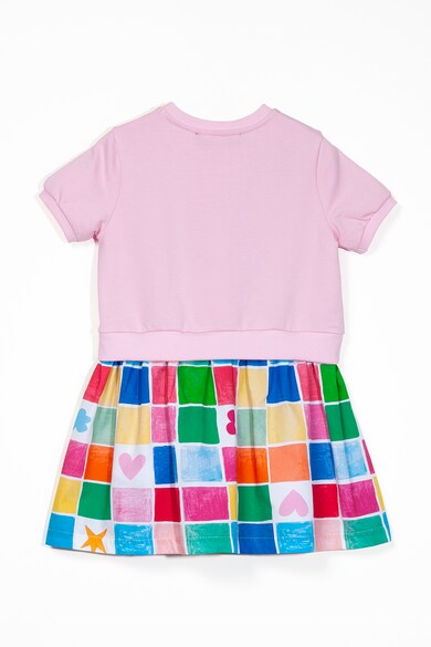 Agatha Ruiz de la Prada Rochie cu aspect 2in1, cu imprimeu, Roz pastel/Albastru/Verde Fete