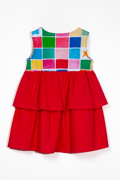 Agatha Ruiz de la Prada Rochie combi cu volane si imprimeu in carouri Fete