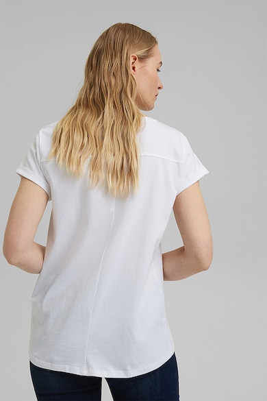 Esprit Tricou de bumbac organic cu imprimeu logo Femei