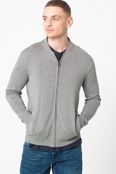 Esprit Cardigan tricotat fin din bumbac organic cu fermoar Barbati