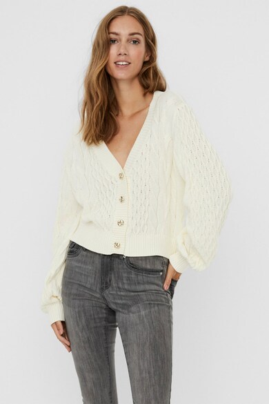 Vero Moda Cardigan crop din amestec de bumbac organic Femei