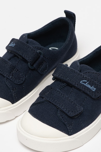 Clarks Tenisi de panza cu benzi velcro City Bright Baieti