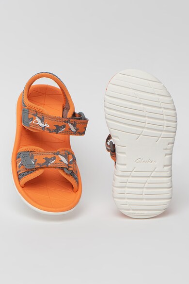 Clarks Sandale cu calapod lat si velcro Surfing Tide Fete