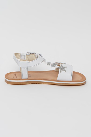 Clarks Sandale de piele cu insertii stralucitoare Finch Summer Fete