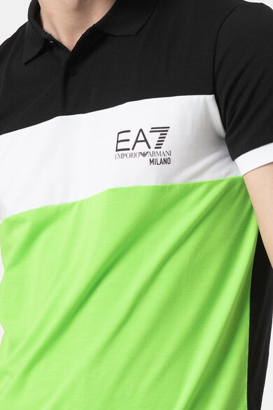 EA7 Tricou polo cu model colorblock Barbati