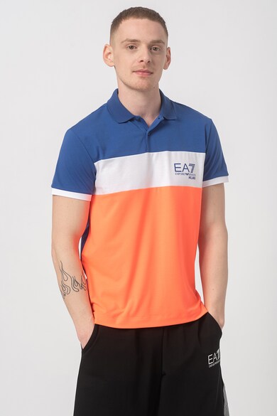 EA7 Tricou polo cu model colorblock Barbati